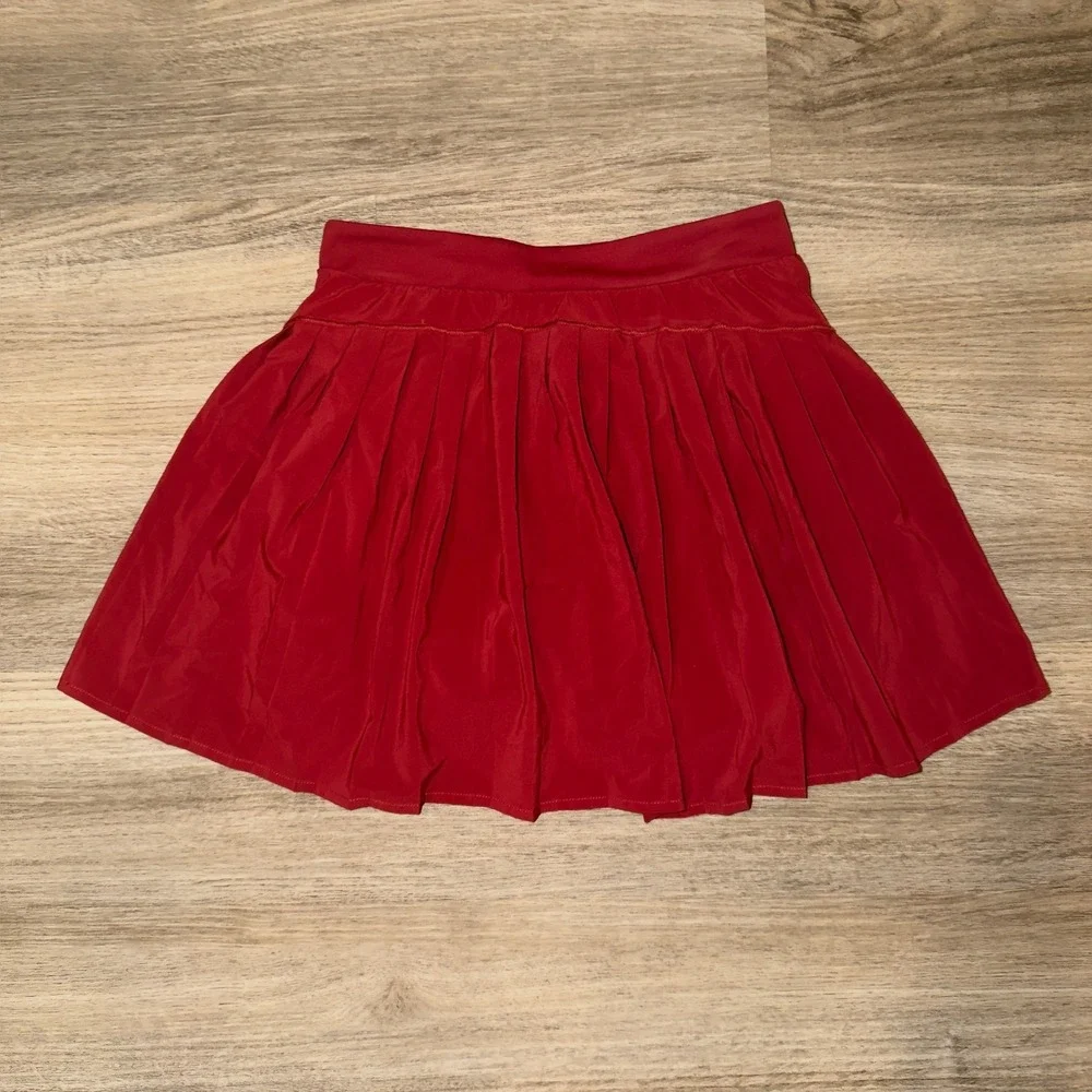 Spanx Get Moving Pleated Skort Red Activewear Tennis Golf Skirt XS 50273R